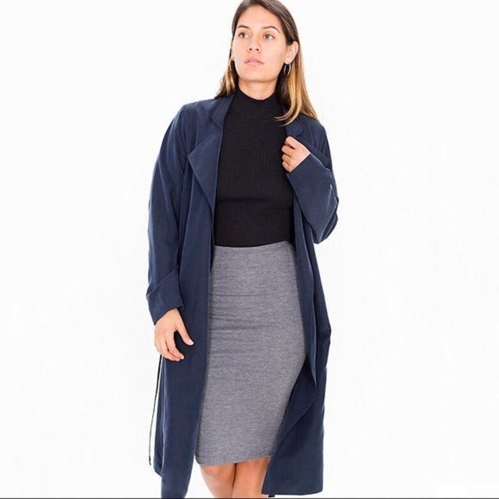 Navy Blue American Apparel Trench Coat